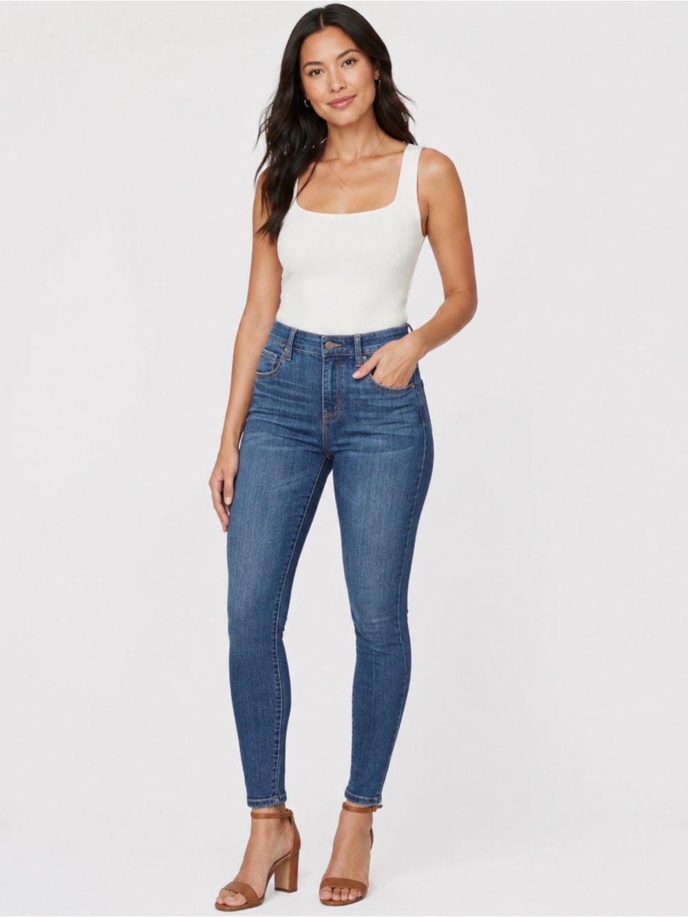 Liverpool Los Angeles Gia Glider Skinny Jeans Size 6/28 Medium Wash Stretch